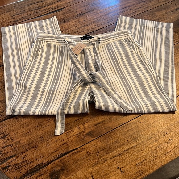 NWT Sanctuary Blue & White Sasha Striped Wide Leg Cropped Pant.  Size 26 - Picture 7 of 7
